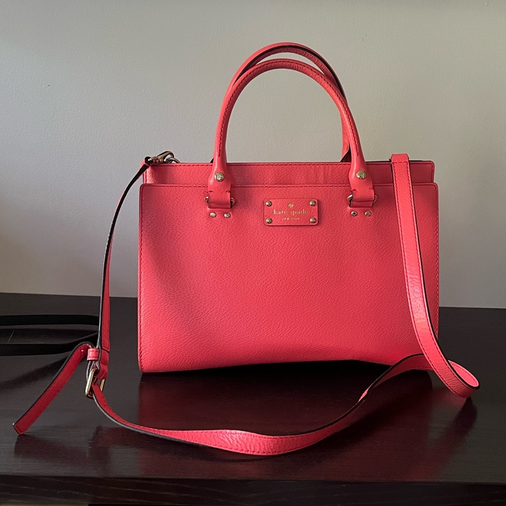 Kate Spade pink tote crossbody purse